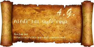 Alföldi Györgyi névjegykártya